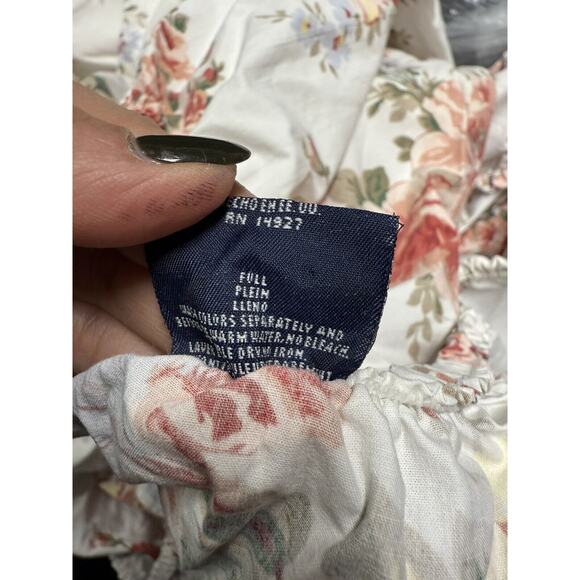 VTG 90s Ralph Lauren Full sheet set (Fitted Flat 2 Pillow Cases) Shabby cottage - Picture 5 of 9